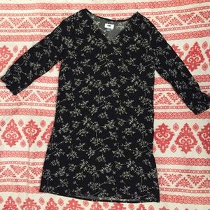 Black floral shift dress
